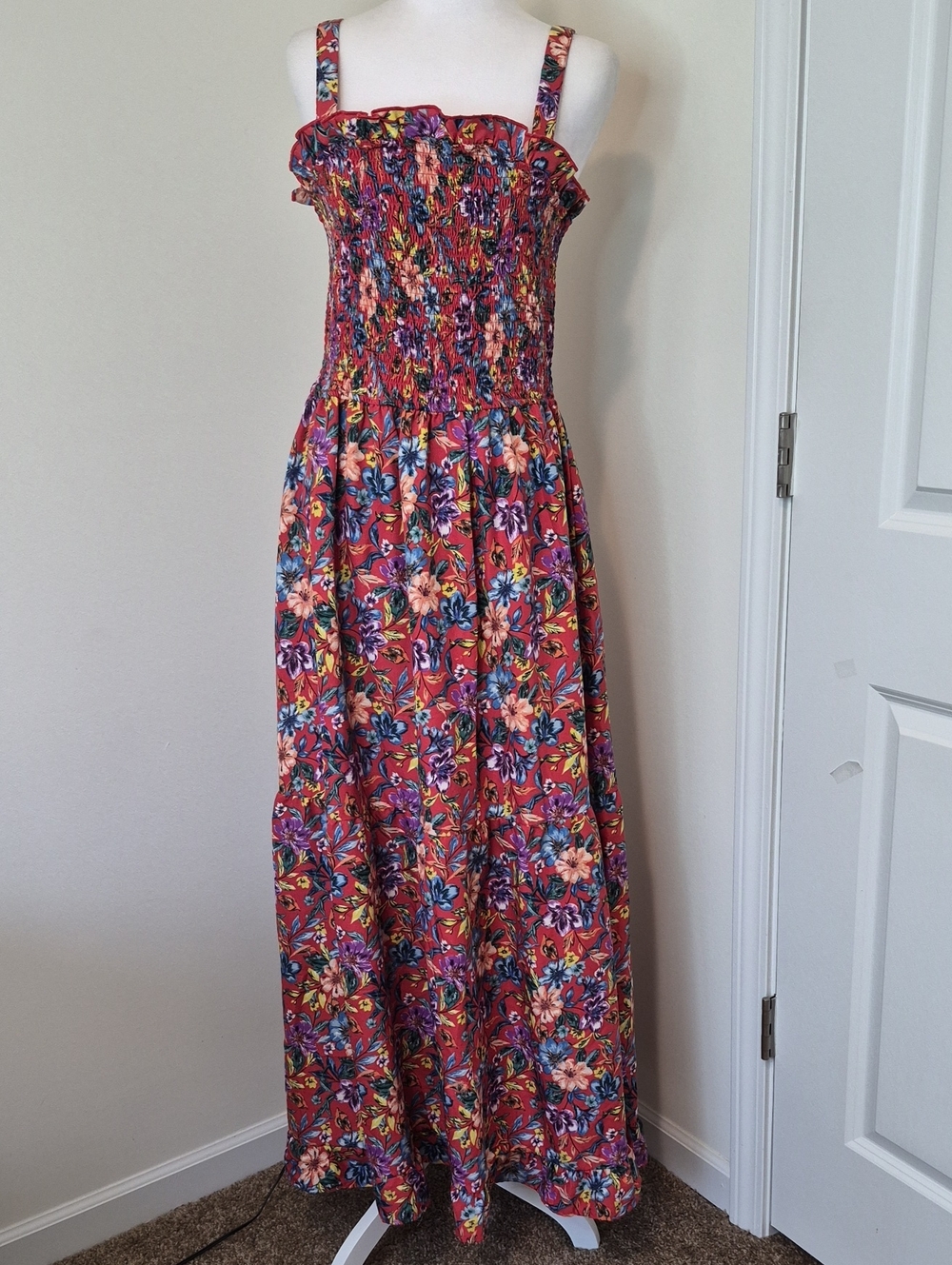 D.O.G COllective Women's Floral Smocked Maxi Dress Multicolor Size XL